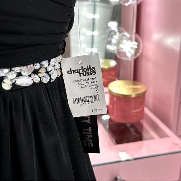 Glam Elegant Vintage Party Prom Strapless Mini Dress - Picture 5 of 5